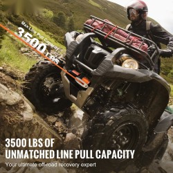 Sähkövinssi ATV ja UTV 12V 1588 kg synteettinen köysi roiskesuojaus johdollinen kauko-ohjain