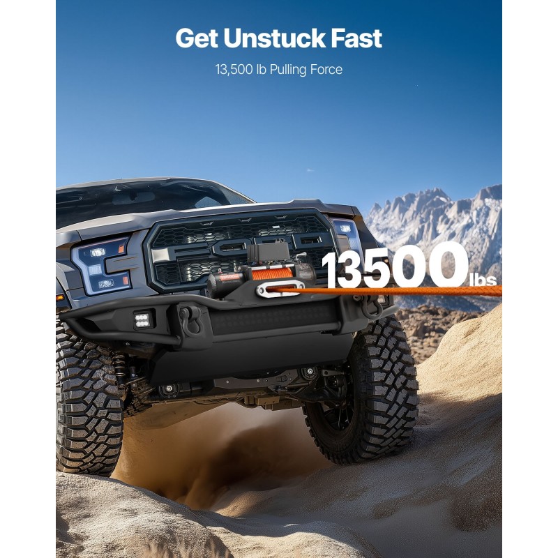 Sähkövinssi 12V 6123 kg synteettinen köysi IP55 langaton ja langallinen kaukosäädin maastoautoihin