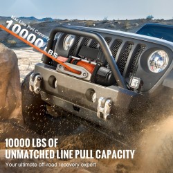 Sähkövinssi 4536 kg vetokyky 12V kuparimoottori synteettinen köysi IP55 maastoajoneuvoihin langaton kaukosäädin