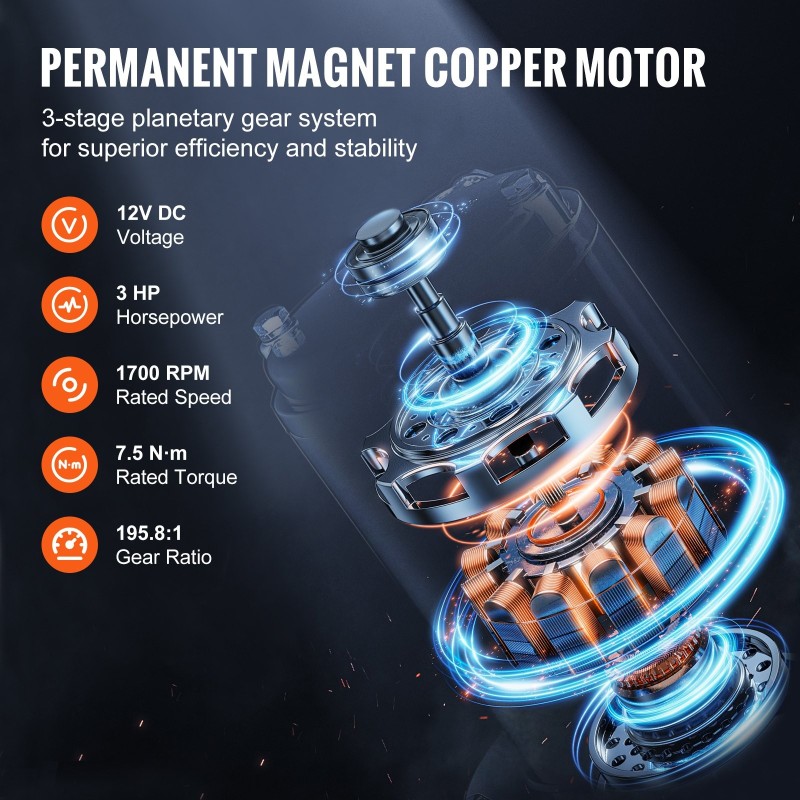 Sähkövinssi 4536 kg vetokyky 12V kuparimoottori synteettinen köysi IP55 maastoajoneuvoihin langaton kaukosäädin
