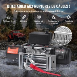 Sähkövinssi 12 V tasavirta 6,6 hv 6123 kg vetokyky teräsvaijerilla IP55 suojaus