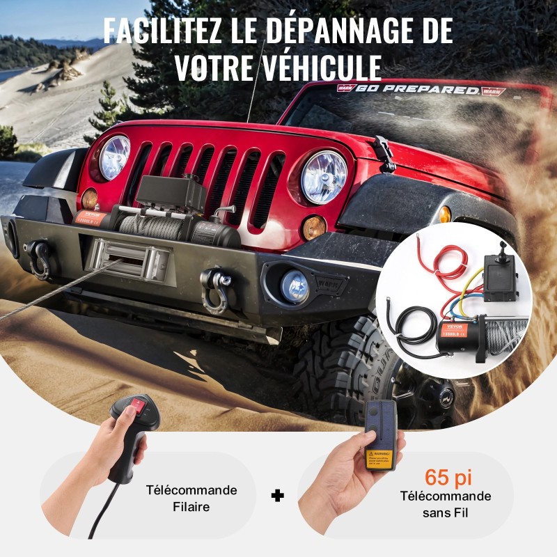 Sähkövinssi 12 V tasavirta 6,6 hv 6123 kg vetokyky teräsvaijerilla IP55 suojaus