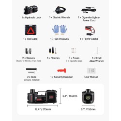 Sähköhydraulinen tunkki 5 tonnia 12 V sisäänrakennettu kompressori sähköinen iskumeisseli LED-valo