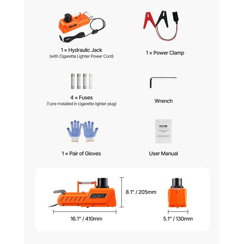 Sähköinen hydraulitunkki 15 tonnin nostokyvyllä LED-valaistuksella ja kaukosäätimellä