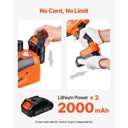 Sähköinen viiden tonnin saksitunkki ja mutterinväännin kirkkaalla LED-valolla työkalulaukulla kauko-ohjauksella