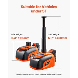 Sähköinen viiden tonnin saksitunkki ja mutterinväännin kirkkaalla LED-valolla työkalulaukulla kauko-ohjauksella