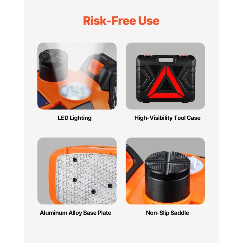 Sähköinen viiden tonnin saksitunkki ja mutterinväännin kirkkaalla LED-valolla työkalulaukulla kauko-ohjauksella