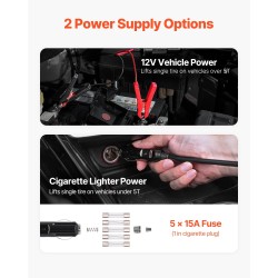 Sähköinen saksitunkki 5 tonnia 12V sisäänrakennettu rengaspumppu sähköinen mutterinväännin LED-valo