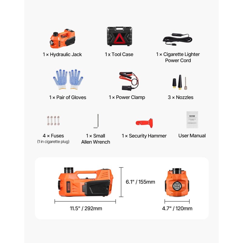 Sähköinen saksitunkki 5 tonnia 12V sisäänrakennettu täyttöpumppu turvavasara henkilöautoille katumaastureille kevyille