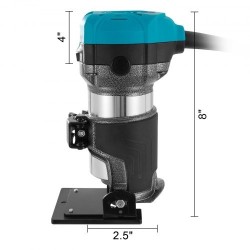 Jyrsin 710 W kompakti puuntyöstöön säädettävä 10000–30000 kierrosnopeus pehmeä käynnistys alumiinirunko