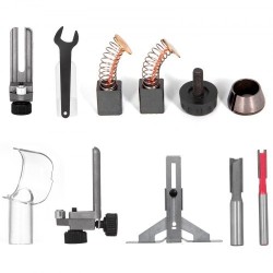 Jyrsin 710 W kompakti puuntyöstöön säädettävä 10000–30000 kierrosnopeus pehmeä käynnistys alumiinirunko