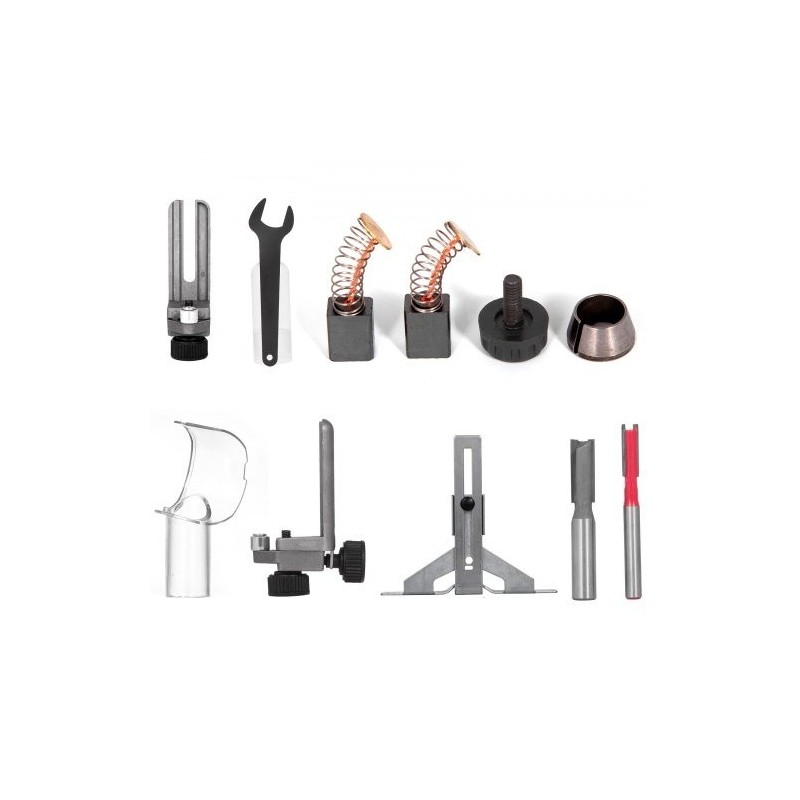 Jyrsin 710 W kompakti puuntyöstöön säädettävä 10000–30000 kierrosnopeus pehmeä käynnistys alumiinirunko