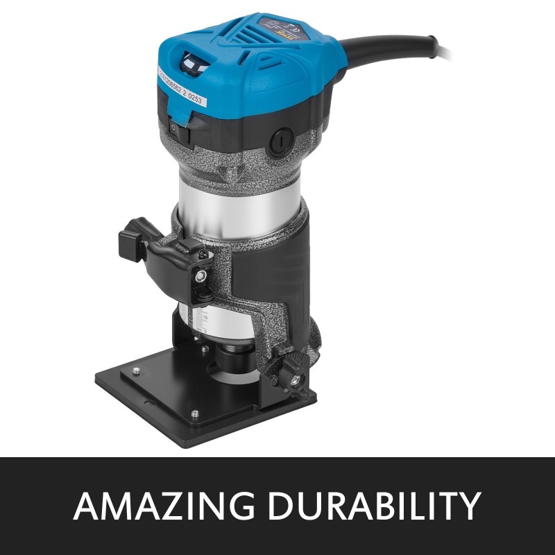 Kompakti puujyrsin 800W painevalettu alumiinirunko 10000–30000 kierrosta minuutissa neljällä pohjalla