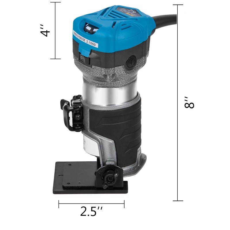 Kompakti jyrsin 800W 220V 6,35 ja 9,5 mm istukat syväys ja kallistusjalustalla