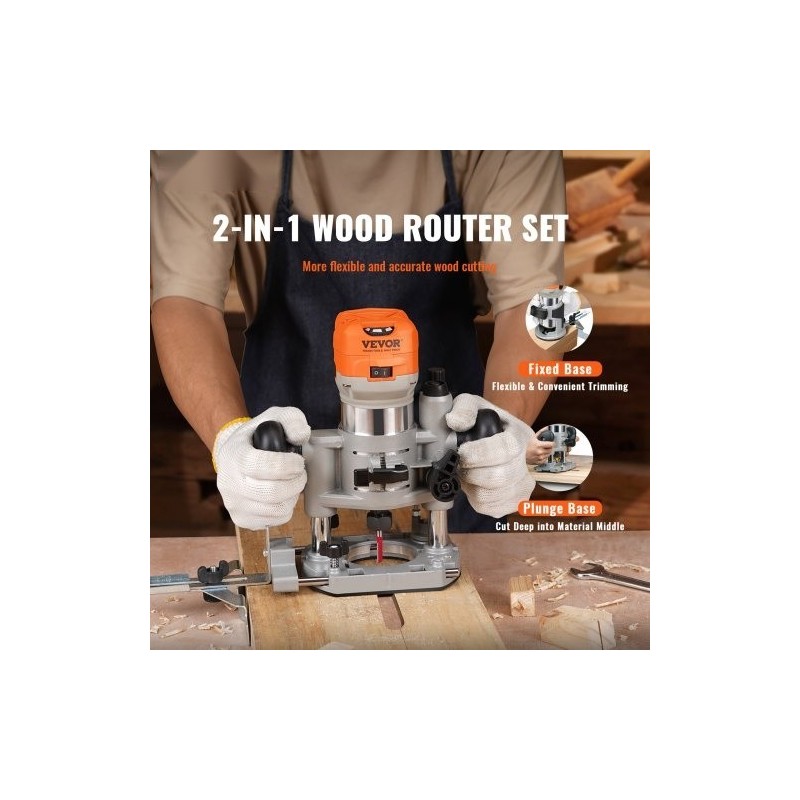 Puujyrsin 0,92 kW 6-portainen kompaktilla upotettavalla ja kiinteällä perusosalla