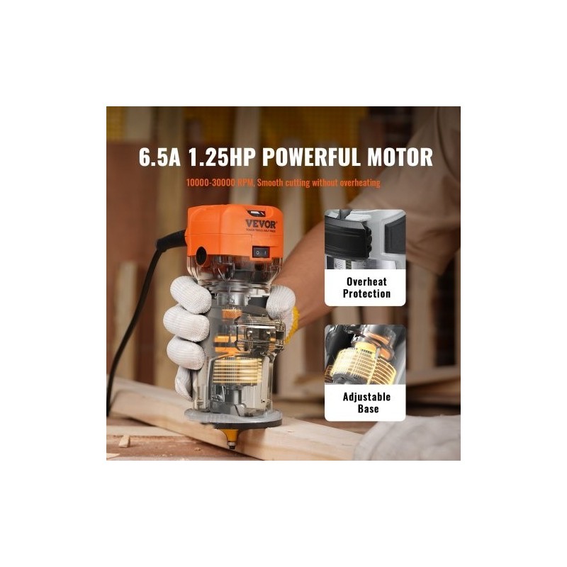 Puujyrsin 0,92 kW 6-portainen kompaktilla upotettavalla ja kiinteällä perusosalla