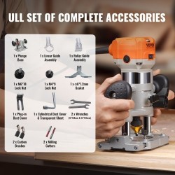 Puujyrsin 0,92 kW 6-portainen kompaktilla upotettavalla ja kiinteällä perusosalla