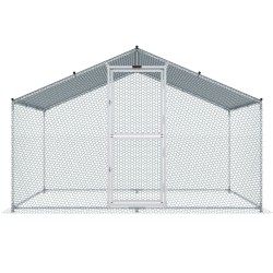 Teräksinen kanatarha 200 x 300 x 200 cm läpikuljettava vesitiivis suojapeitteellä