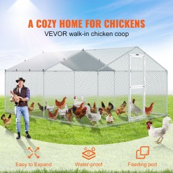 Metallinen kana-aita teräsrunko 400x300x200 cm harjakatto vesitiivis PE-suojapeite