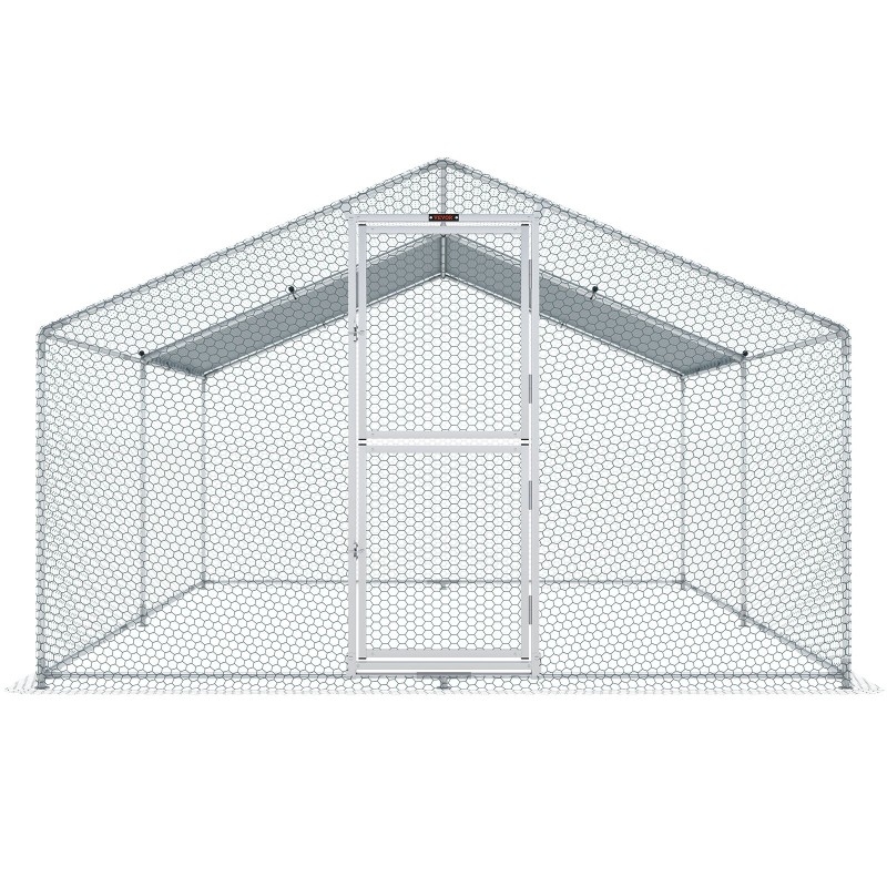 Metallinen kana-aita teräsrunko 400x300x200 cm harjakatto vesitiivis PE-suojapeite
