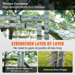 Metallinen ulkotarha teräsrunko polyeteenipeitteinen kupukatto 400 x 300 x 200 cm siipikarjalle