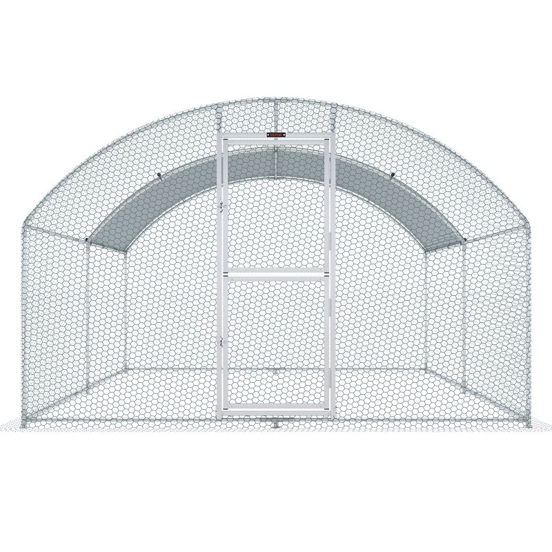 Metallinen ulkotarha teräsrunko polyeteenipeitteinen kupukatto 400 x 300 x 200 cm siipikarjalle