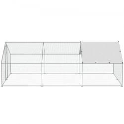 Metallinen käveltävä kanatarha 3x5 88x1 99 m galvanoidut teräsputket muovikatoksella turvalukolla