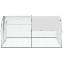 Metallinen käveltävä kanatarha 3x3 93x1 99 m galvanoidut teräsputket vedenpitävä PE katos