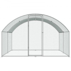 Metallinen käveltävä kanatarha 3x3,93x1,99 m galvanoidut teräsputket vedenpitävä PE-katos
