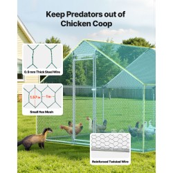 Metallinen käveltävä kanatarha galvanoiduista teräsputkista 3 x 6 x 2 m pressukatoksella