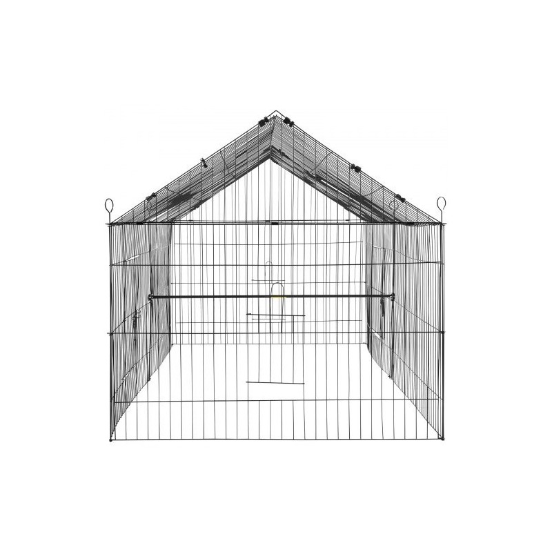 Metallinen kanahäkki 220 x 106 x 104 cm polyesteripeitteellä neljällä ovella