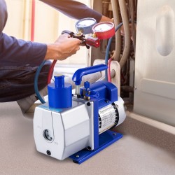 Kaksivaiheinen kylmäainevakuumipumppu 170 litraa minuutissa 0,5 hevosvoimaa alumiinirunko 250 millilitran öljytilavuus