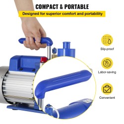 Tyhjiöpumppu 10 CFM 1 hv kaksivaiheinen roottorilapapumppu alumiinirunko 5 Pa