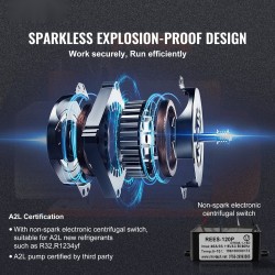 Kaksivaiheinen roottoriläppäpumppu puhdas kuparimoottori ilmastoinnin huoltoon 330 ml öljy