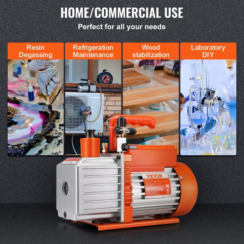 Kaksivaiheinen roottoriläppäpumppu puhdas kuparimoottori ilmastoinnin huoltoon 330 ml öljy