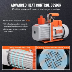 Tyhjiöpumppu 2-vaiheinen pyörivä siipipumppu kuparimoottorilla ilmastointi ja kylmälaitteisiin