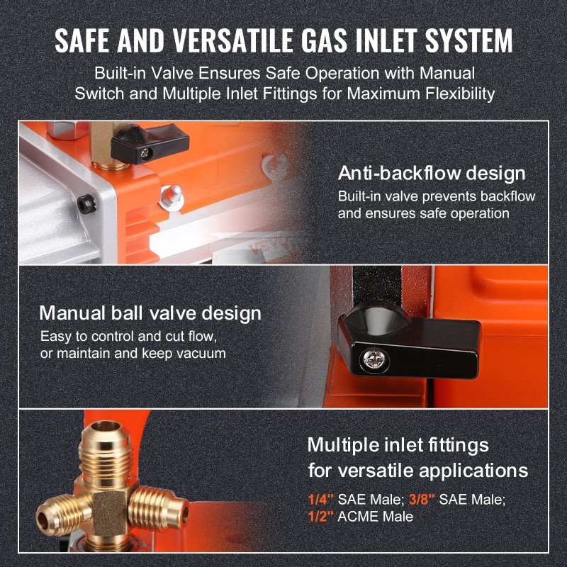 Tyhjiöpumppu 2-vaiheinen pyörivä siipipumppu kuparimoottorilla ilmastointi ja kylmälaitteisiin