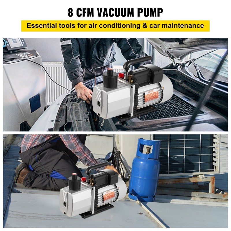 Kaksivaiheinen roottorityhjiöpumppu 483 l/min 0,75 hv valualumiinirunko 0,3 Pa