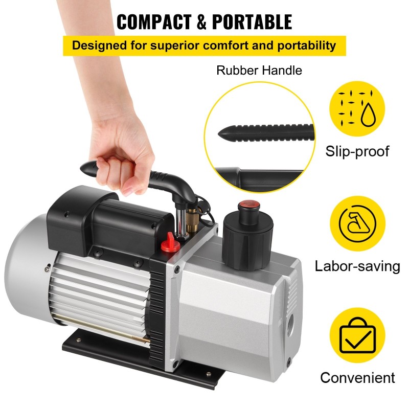 Kaksivaiheinen roottorityhjiöpumppu 483 l/min 0,75 hv valualumiinirunko 0,3 Pa