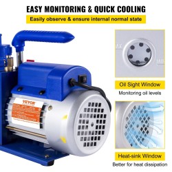 Tyhjiöpumppu yksivaiheinen roottorityyppinen 7 CFM 1/2 HP alumiiniseosrunko