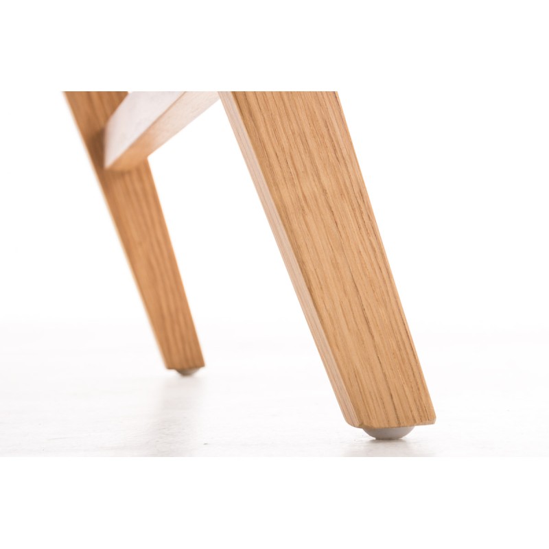 Tyylikäs valkoinen kirjoituspöytä tammijaloilla ja laatikoilla