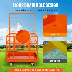 Teräksinen trukkiturvahäkki työalusta pyörillä 114 x 109 x 203 cm 635 kg