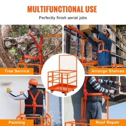 Teräksinen trukkiturvahäkki työalusta pyörillä 114 x 109 x 203 cm 635 kg