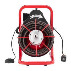 Sähkökäyttöinen viemärinavauskone 75 jalan puolituuman terässydinkaapelilla 2–4 tuuman putkille