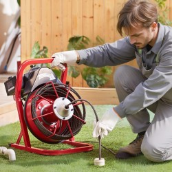 Sähköinen viemärinavauskone 3/8 tuuman teräskaapeli 4 leikkuupäätä 2–4 tuuman putkille