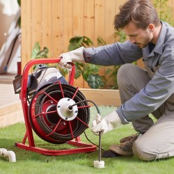 Viemärinavauskone teräsydinkaapelilla 22,86 m 9,5 mm 4 vaihdettavaa leikkuupäätä manuaalinen syöttö