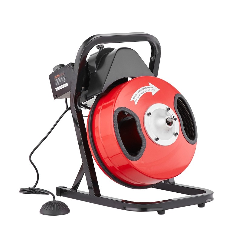 Viemärinavauskone 50 jalan puolituuman teräsvaijerilla 4 leikkurilla 2–4 tuuman putkiin