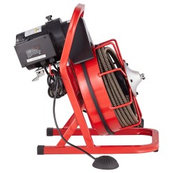 Sähkökäyttöinen viemärinavauskone viidenkymmenen jalan puolituuman teräskaapelilla 2 4 tuuman putkille