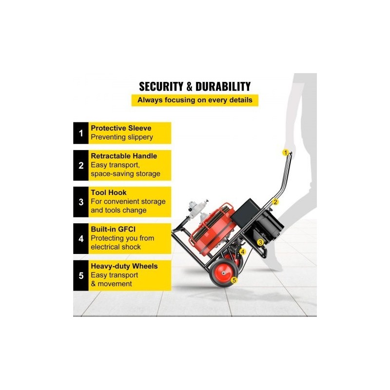 Sähköinen viemärinavauskone 15 m 13 mm kaapelilla 370 wattia 25–100 mm putkille