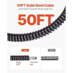 Sähköinen viemärinpuhdistuskone 50 jalkaa 3/8 tuuman kaapeli automaattisyöttö jalkakytkin